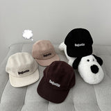 May Baguette Embroidered Lettering Fleece Campcap