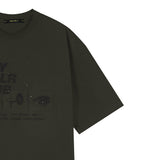 OVERSIZED HIP HOP DANCE STUDIO HOLY GIRL CLUB GRAPHICS SHORT SLEEVE T-SHIRT_KHAKI