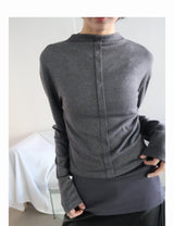 TO HER - FOLD DETAIL TEE - GREY