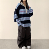 リードニーピンタックヘムストリングワイドパンツ