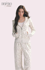 Floral Loose Hoodie Training Set(PANTS)