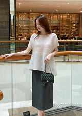 Lubat Unbalanced Pleated Blouse