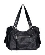 Studded Leather Shoulder Bag (Black)