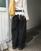 Heart denim pants