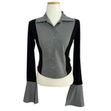 Youth Contrast Stripe Slim-fit Long Sleeve Shirt 