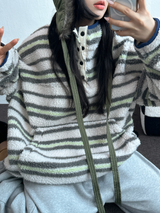 フリース❤リベットツーピンタックロングパンツ🖤🤍🩶3カラー