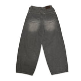 String wide denim pants