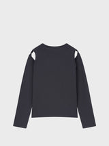 Hole Sleeve Top_Charcoal