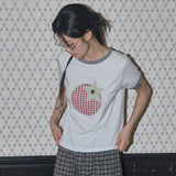 Tomato Patch Ringer Tee (White) F25QB140