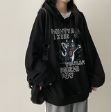 マズキャットプリントオーバーフィットフーディー