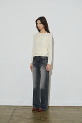 bk pt denim pants (black)
