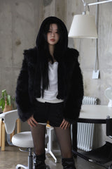 Angora fur shorts