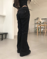 バンディングローライズルーズブーツカットパンツ