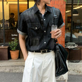 LMN Labo Slab Western Short-Sleeve Denim Shirt (5 colors)