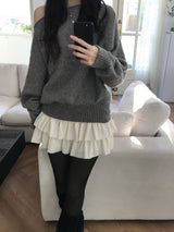 セントオフショルダーニットウェア(3 colors)