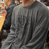 LMN ハイドオーバーサイズフィットピグメントニットロングスリーブ Tシャツ (3 colors)