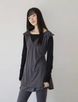 ラッフル タイ トップ(CHARCOAL)