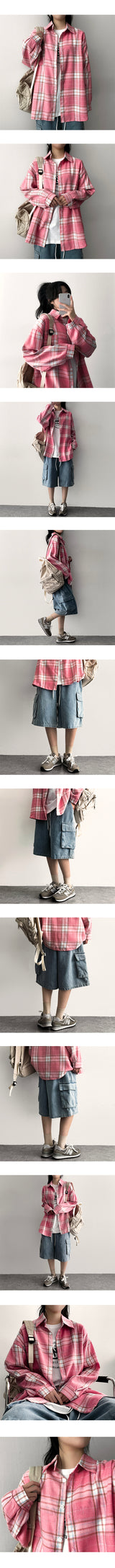 Week oversized fit checkered shirt