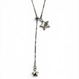 Double Star Y Drop Long Necklace