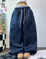 TRACK WIDE TAPING BALLOON LONG PANTS 💙🖤🤍3COLOR