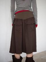 FLARE RIB SKIRT (CAHRCOAL)