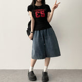リカナンバー レタリング ショートスリーブ Tシャツ