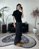 Eiffel studded striped denim pants