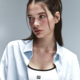ボーイフレンド ルーズフィット シャツ Blue