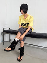 サイド シャーリング カプリ パンツ