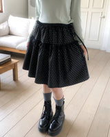 Pereu Dot Frill Midi Skirt