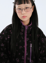 flower fleece jacket (black)