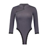 PETAL CHINESE TOP [CHARCOAL]