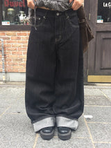 ミュエル バック アジャスト ロールアップ ロウデニム パンツ