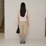 Cream Tweed Button Vest
