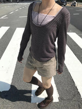 シュ ストライプ Tシャツ