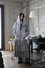 Diagonal Zipper Hood Zip-Up