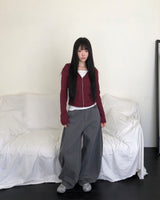 プアン ステッチ ワイドパンツ