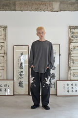 VINTAGE P. DYEING CUT-OUT BOX TEE (Charcoal)