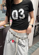 クラックナンバリングハーフTシャツ