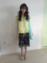 Vintage String Pintuck Shirts - Lime Green