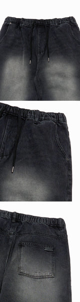 25FW フルバンディングウォッシングデニムパンツ ブラック