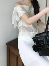 Layer off-shoulder blouse (3 colors)
