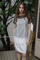 Sheer layered slip, White
