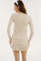 Jam shirring top - beige