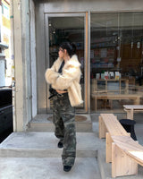 (Unisex) Camo pintuck pants