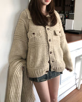 [wool20%] エリーぼかしハンドメイドニットカーディガン