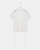 Arring Halter Shirring Puff Laced Blouse