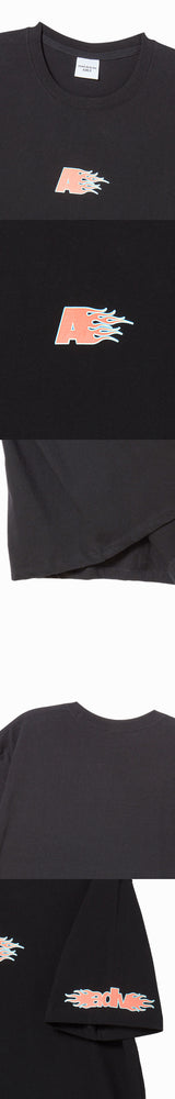 25FW ADLV ファイアーワークスロゴ半袖Tシャツ ブラック