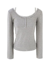 Mocha Stripe Layered Tee 233237262
