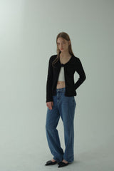 TWIST PEARL KNIT_ BLACK